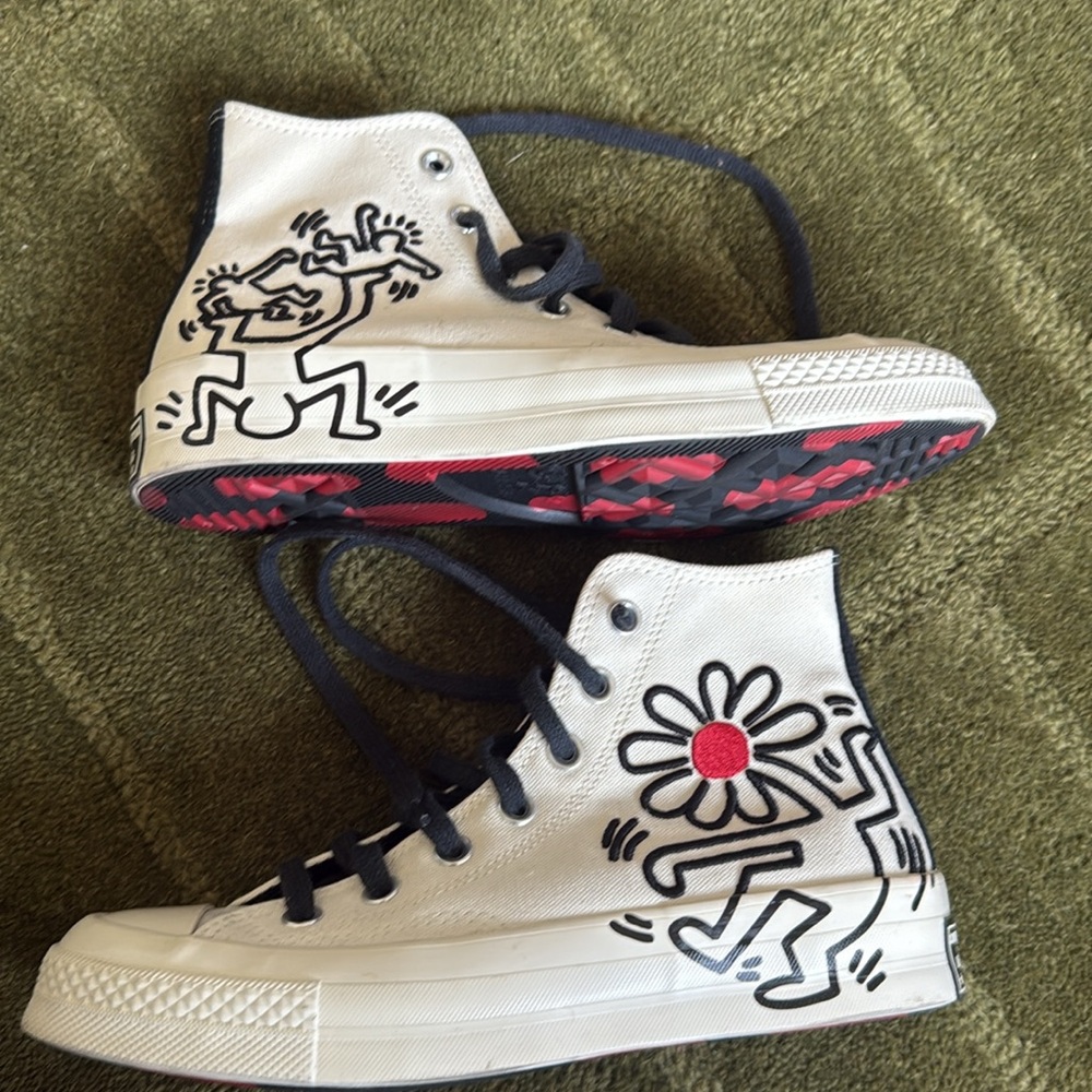 Converse x Keith Haring White High Top Sneakers